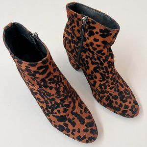 Leopard Print Ankle Boots - 39/8.5-9